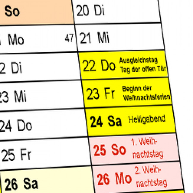 Ausgleichstag am 22.12.2022